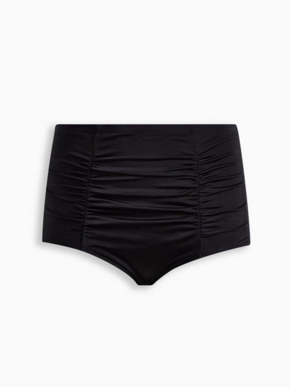 EUC Torrid Size 5-High-Waist Black Ruched Bikini Bottom